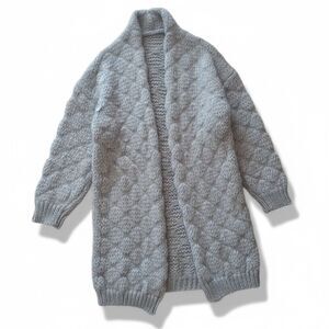 Scandal Italy Lush Gray Cardigan Oversized Cardigan Wool Alpaca Blend